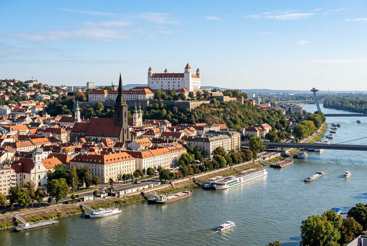 Bratislava Castle and Danube River