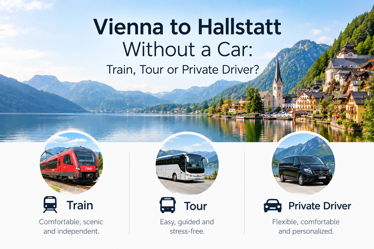 Vienna to Hallstatt Without a Car: Train, Tour or Private Driver?